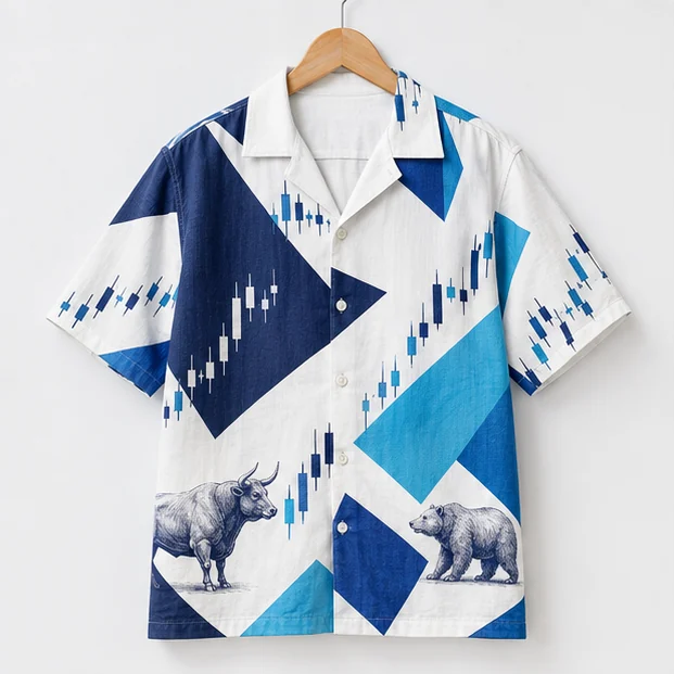 Market Structure printed short-sleeve button-up shirt, front concept
